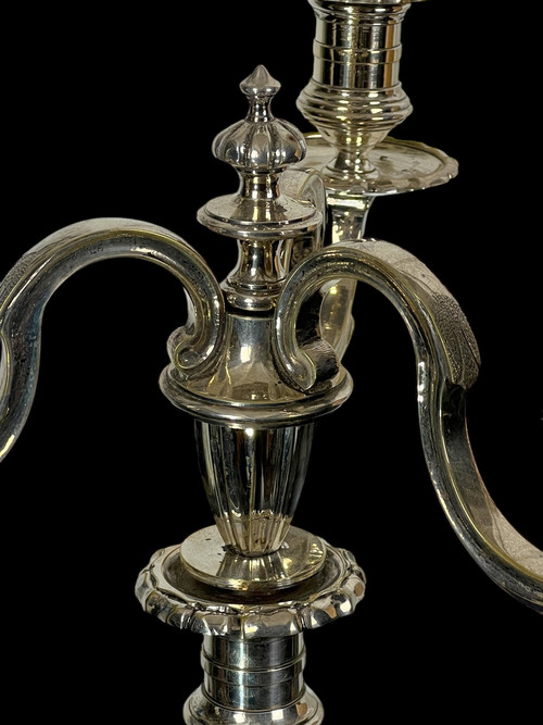 GRANDE CANDELABRA IN BRONZO ARGENTO DEL XIX STILE REGENCY "ORAFO A.MOURIER"