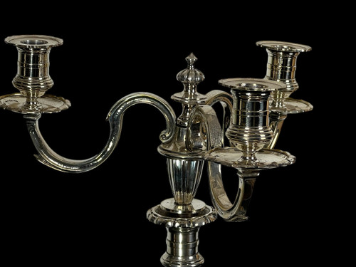 GRANDE CANDELABRA IN BRONZO ARGENTO DEL XIX STILE REGENCY "ORAFO A.MOURIER"