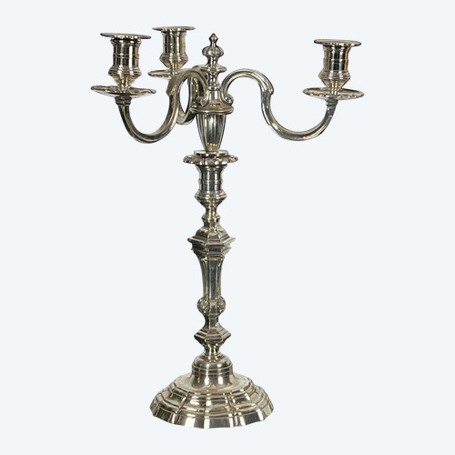 GRANDE CANDELABRA IN BRONZO ARGENTO DEL XIX STILE REGENCY "ORAFO A.MOURIER"