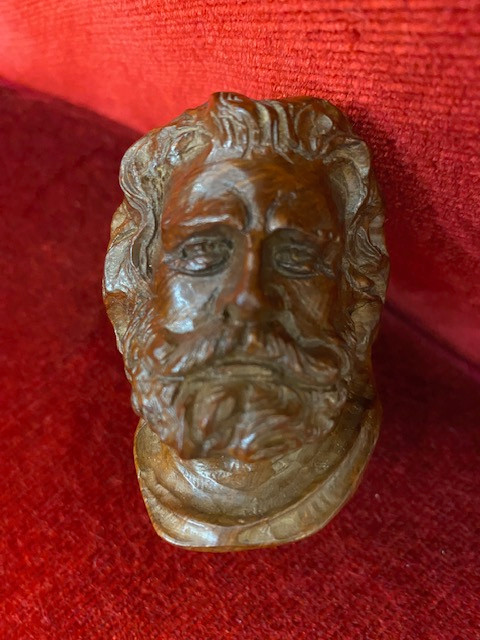 Pipe in briar root carved with the face of Guillaume TELL signed LAMBERTHOD