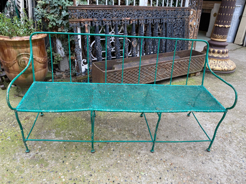 Wrought iron garden bench