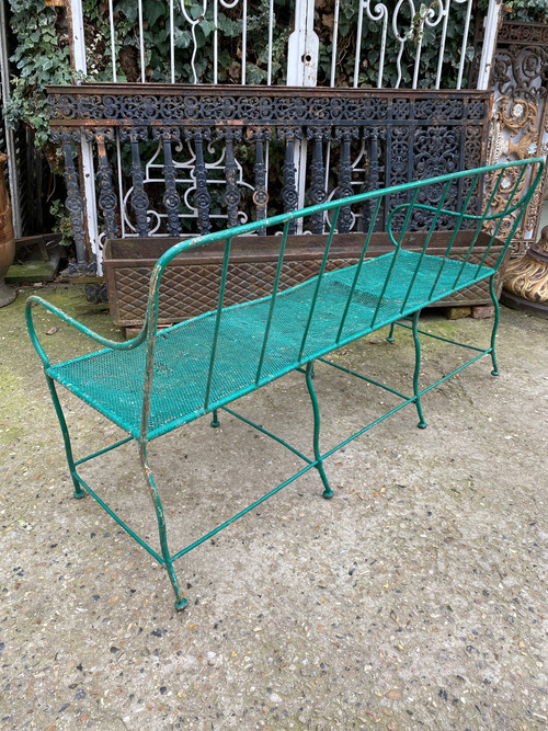 Wrought iron garden bench