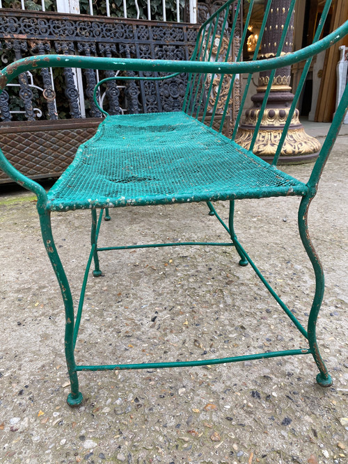 Wrought iron garden bench