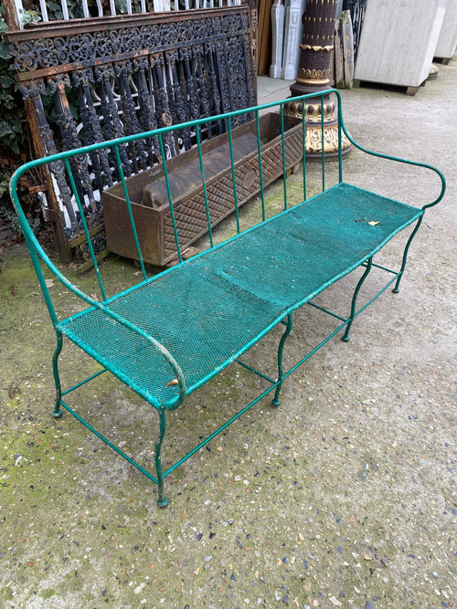 Wrought iron garden bench