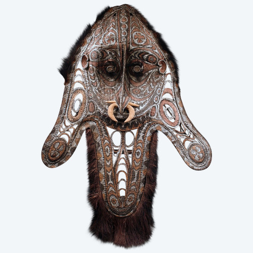 Gable mask, tribal art, oceanic art, traditional art, basketry, Papua New Guinea