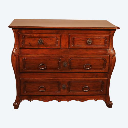 Petite Commode Tombeau En Noyer- 18° Siècle