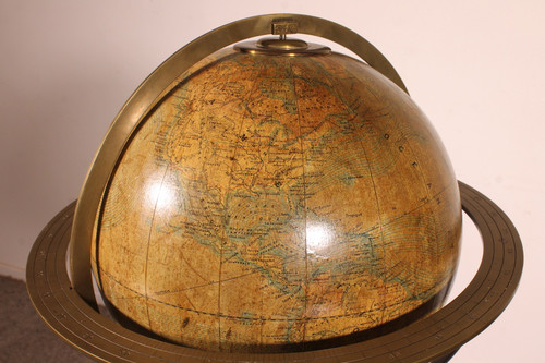 Terrestrial Globe By E. Girard And Boite Paris - 19th Century