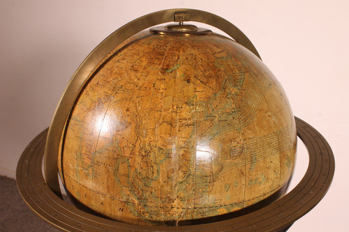 Terrestrial Globe By E. Girard And Boite Paris - 19th Century