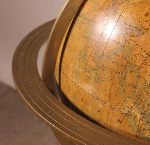 Terrestrial Globe By E. Girard And Boite Paris - 19th Century