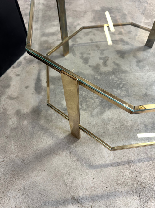 Octagonal bronze coffee table 1960s