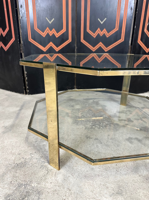 Octagonal bronze coffee table 1960s