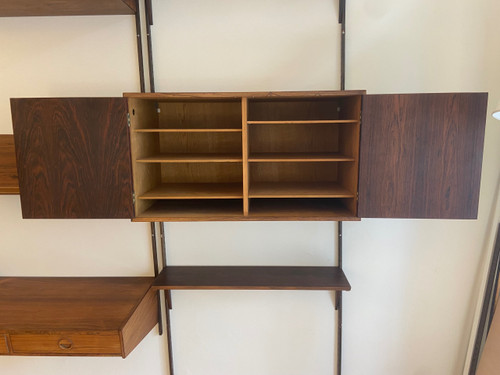 Modular wall/shelf unit by Poul Cadovius, Denmark, circa 1960.