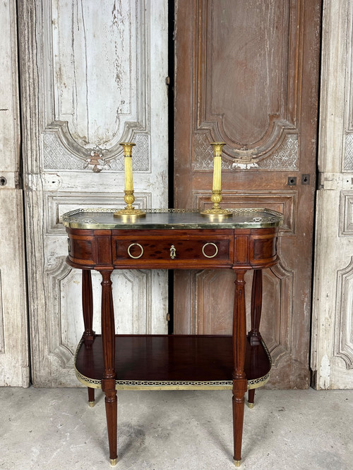 Louis XVI-style console in speckled mahogany