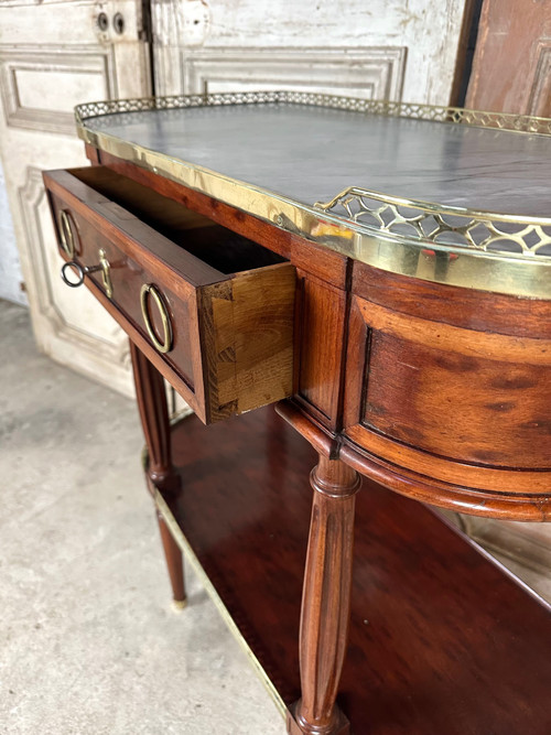 Louis XVI-style console in speckled mahogany