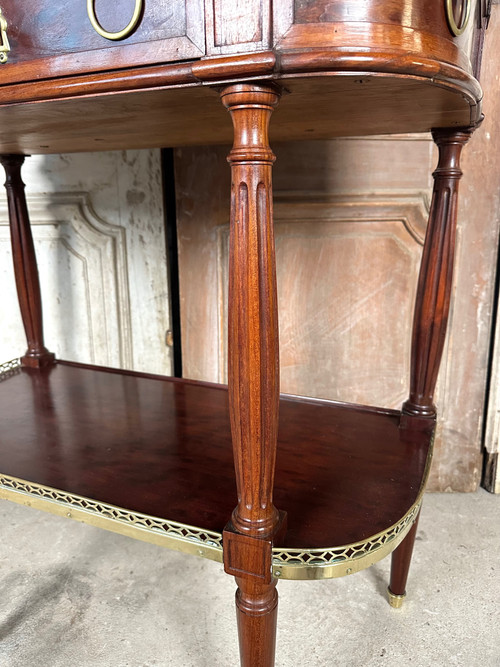 Louis XVI-style console in speckled mahogany