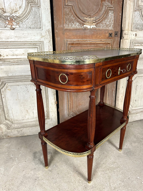 Louis XVI-style console in speckled mahogany