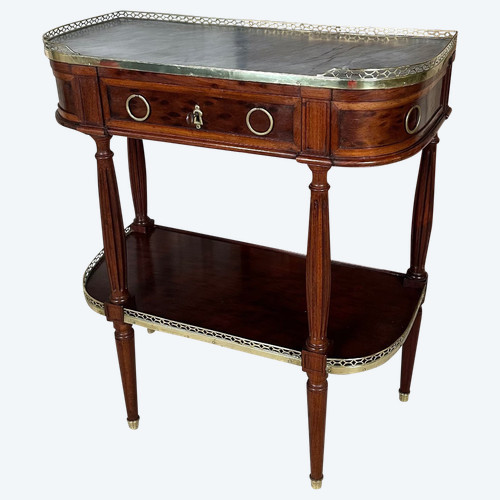 Louis XVI-style console in speckled mahogany