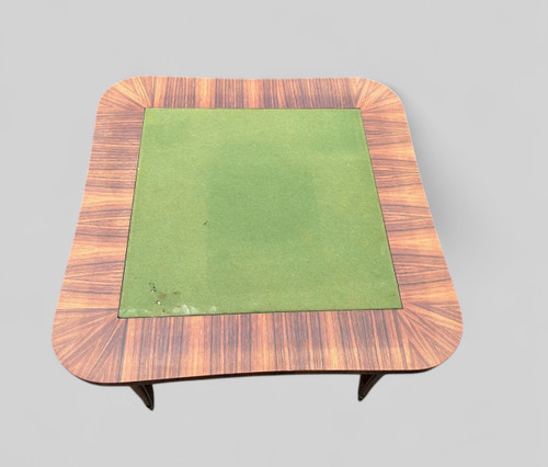 Table à Jeu De Style Art Déco En Acajou Et Bois De Placage