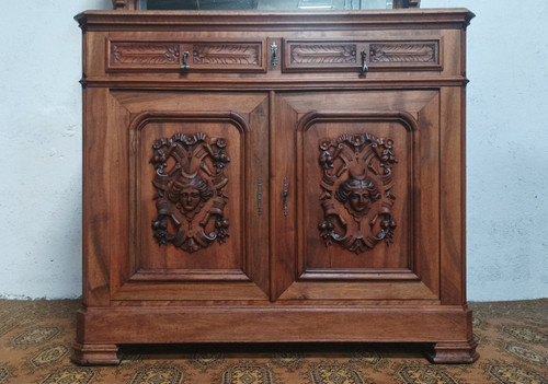 19th century walnut Saint Hubert sideboard