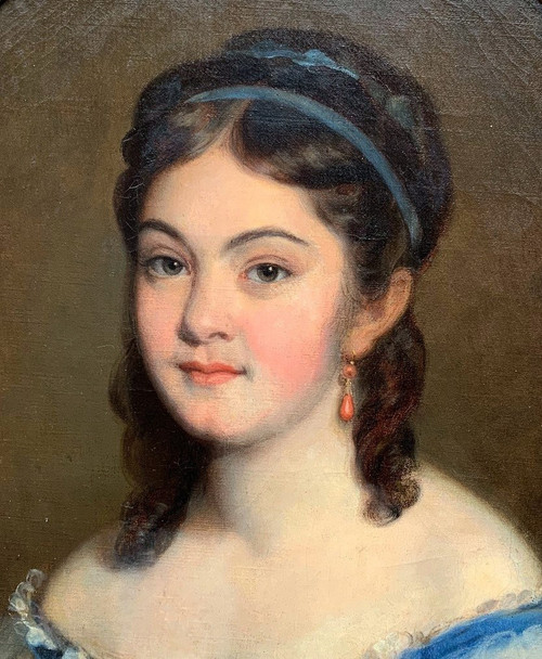 Portrait Jeune Fille Signé Fanny Gilbert (1820/…