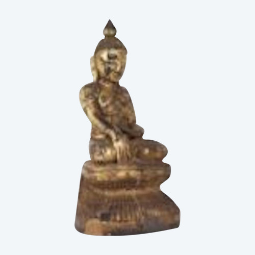 Buddha aus vergoldetem Holz, Burma, Shan-Staat