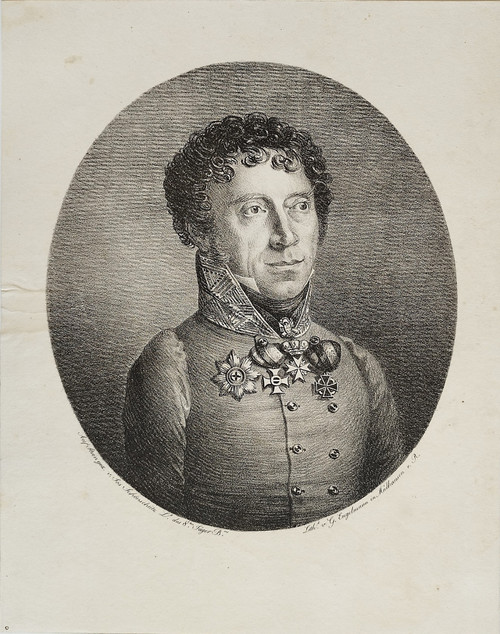 Lithograph By Engelmann Portrait Of Jos Schönschütz 19th C Old Print