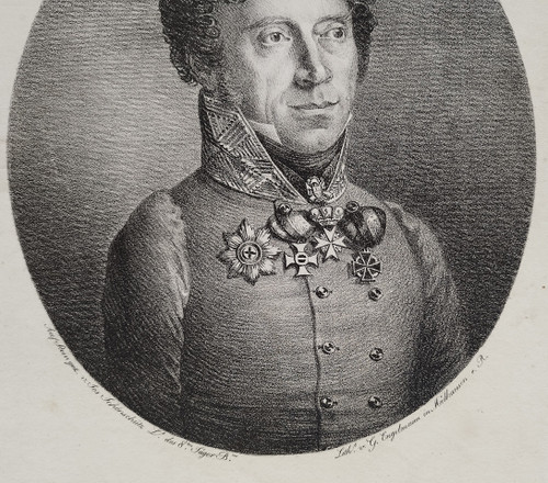 Lithograph By Engelmann Portrait Of Jos Schönschütz 19th C Old Print