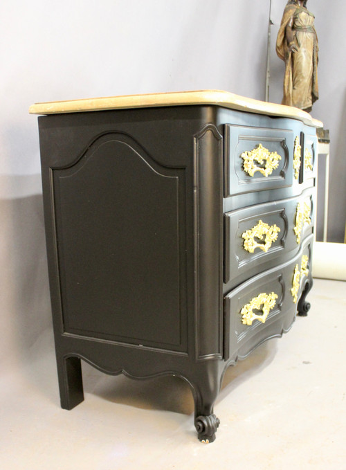 Commode Galbée Finition Laquée Noir