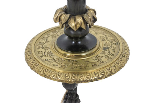 Stehlampe im Stil der Restauration aus Bronze mit zwei Patinierungen. Circa 1900. LS6115817Y