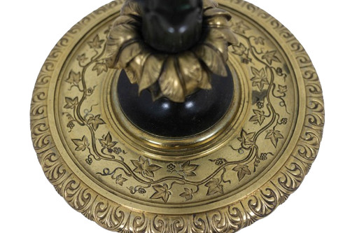 Stehlampe im Stil der Restauration aus Bronze mit zwei Patinierungen. Circa 1900. LS6115817Y