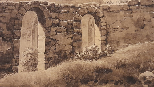 Les ruines de l'église de Pourville par Régnier 