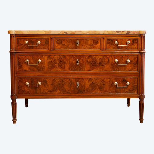 Louis XVI period walnut and burl walnut commode stamped by Jean-Baptiste Courte (1749-1843)