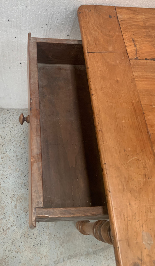 19th century farm table in solid cherrywood