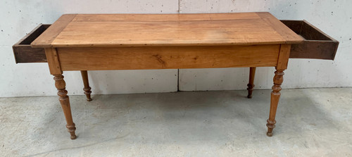 19th century farm table in solid cherrywood