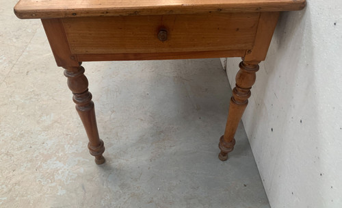 19th century farm table in solid cherrywood