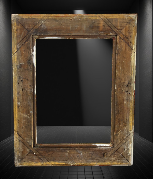 ANCIENT 19th CENTURY FRAME IN WOOD AND GILDED STUC SCULPTTED FOR PAINTING 46 CM X 34 CM