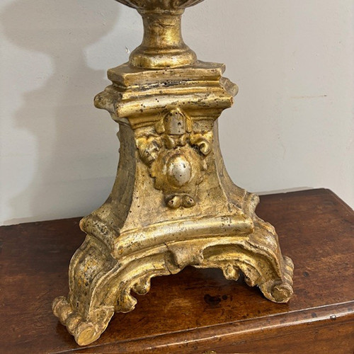 Antique Candelabra - mecha gilded candle holder . period Louis XVI circa 1770. H 104