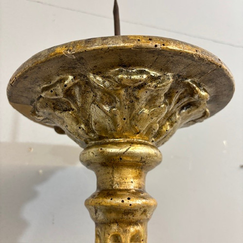 Antique Candelabra - mecha gilded candle holder . period Louis XVI circa 1770. H 104