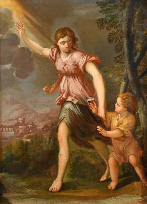  The Guardian Angel, Ciro Ferri (rome, 1634 - Rome, 1689) Follower Of