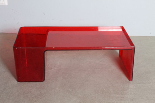 Kartell 1980 "Usame "design Patricia Urquiola coffee table/smoke.  Meas 85 x 41 . h 28