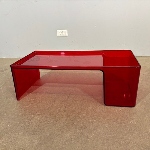 Kartell 1980 "Usame "design Patricia Urquiola coffee table/smoke.  Meas 85 x 41 . h 28