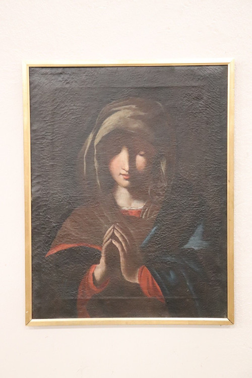 Italian School Artist, Madonna in Prayer, Oil on Canvas