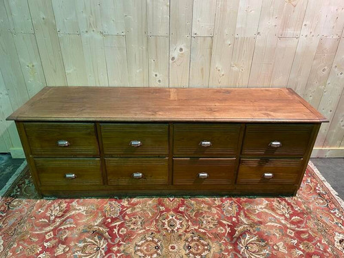 Oak craft cabinet with drawers