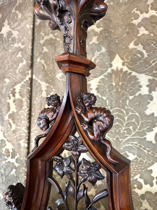 Neo-Gothic walnut bed 19th century