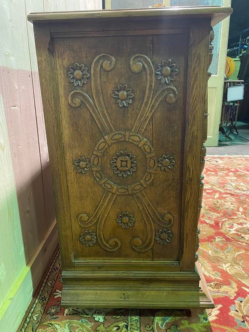 Renaissance style carved oak sideboard