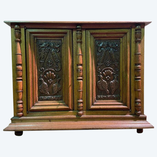 Renaissance style carved oak sideboard