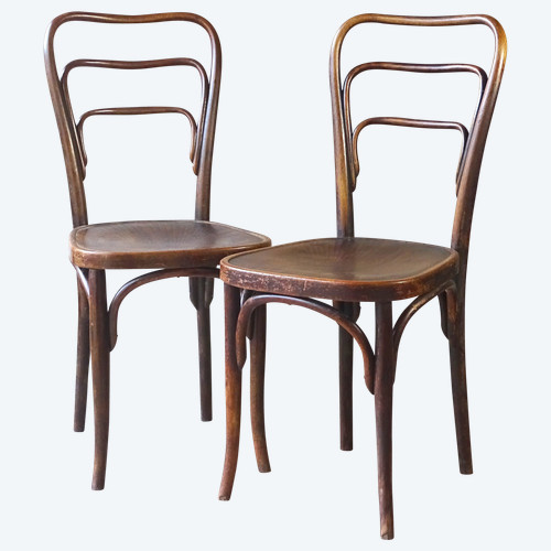 Deux chaises Bistro KOHN n°48 a de 1905 Sécession, no Thonet