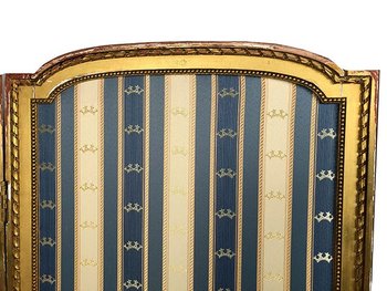 Two-leaf screen in gilded wood, Louis XVI style