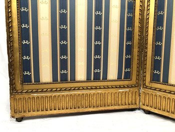 Two-leaf screen in gilded wood, Louis XVI style