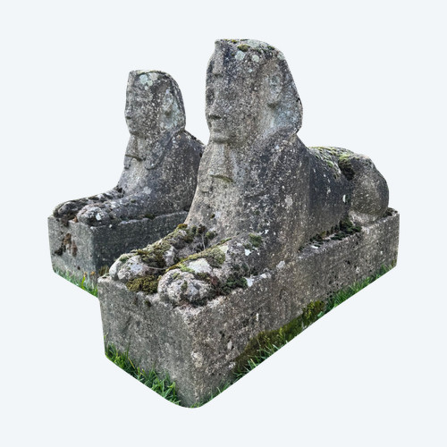 Pair of antique sphinxes